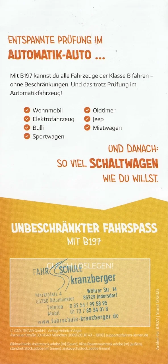 Fahrschule Kranzberger - bietet Flyer